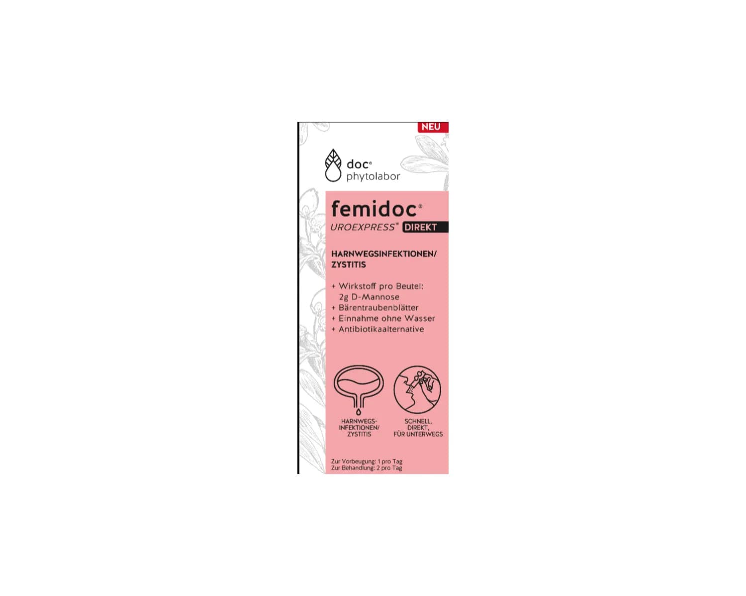 femidoc UREOEXPRESS Mannose Direkt-Sticks 10Stk.